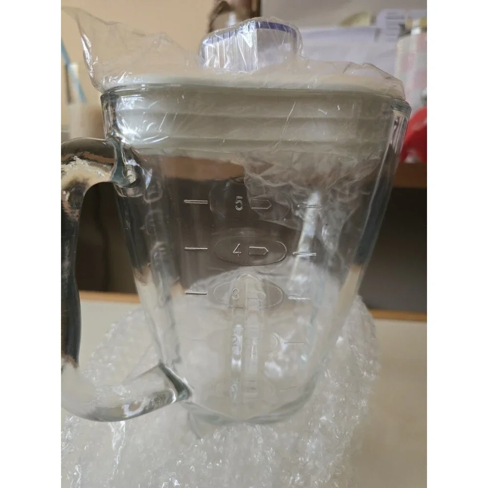 5-Cup Square Top Glass Jar With White Lid Replacement